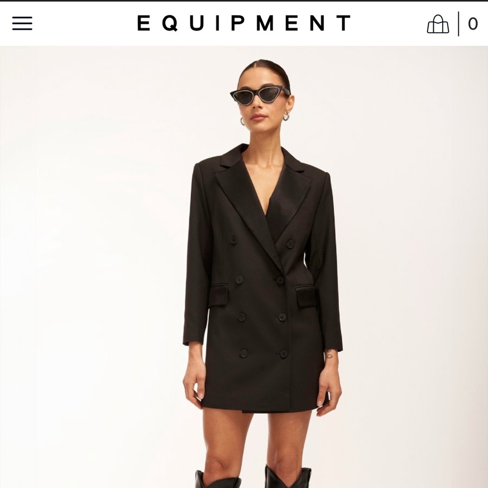 Equipment Femme Black JASPER MINI Blazer DRESS 8